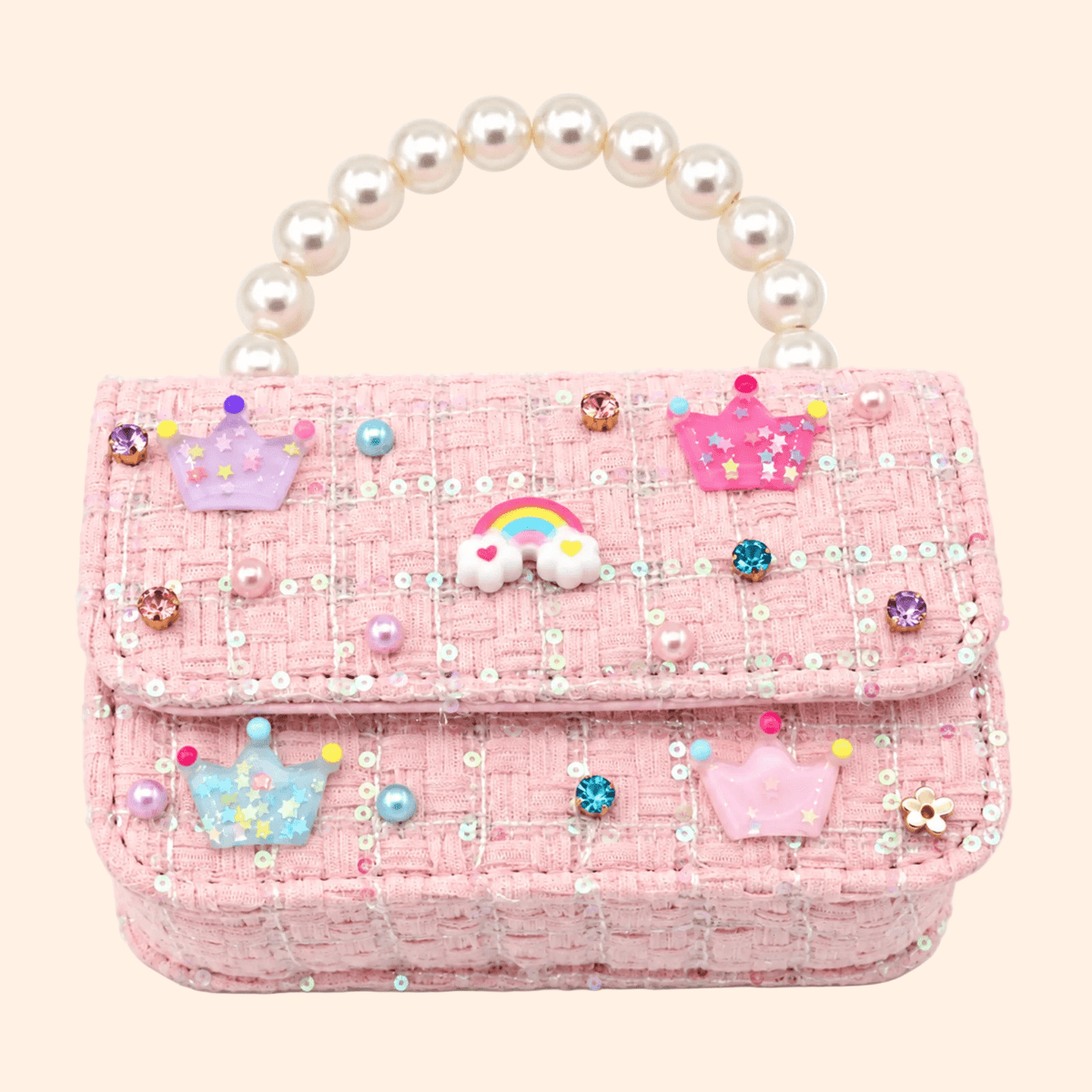 Poppyland Tweed Purse - Rainbow Crown | HONEYPIEKIDS