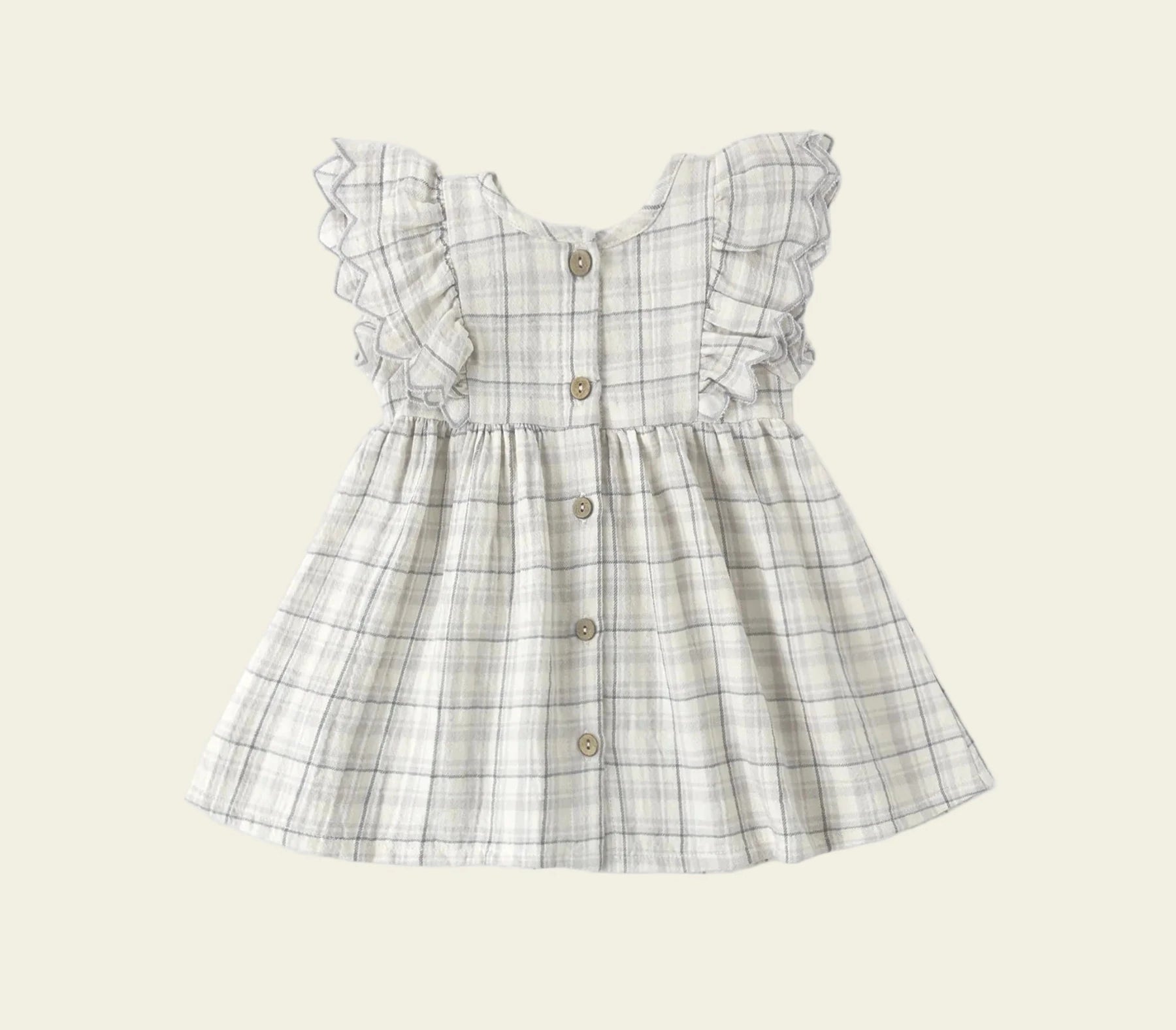 Quincy Mae Baby Girls Alina Dress in Blue Plaid | HONEYPIEKIDS | Made of Organic Cotton