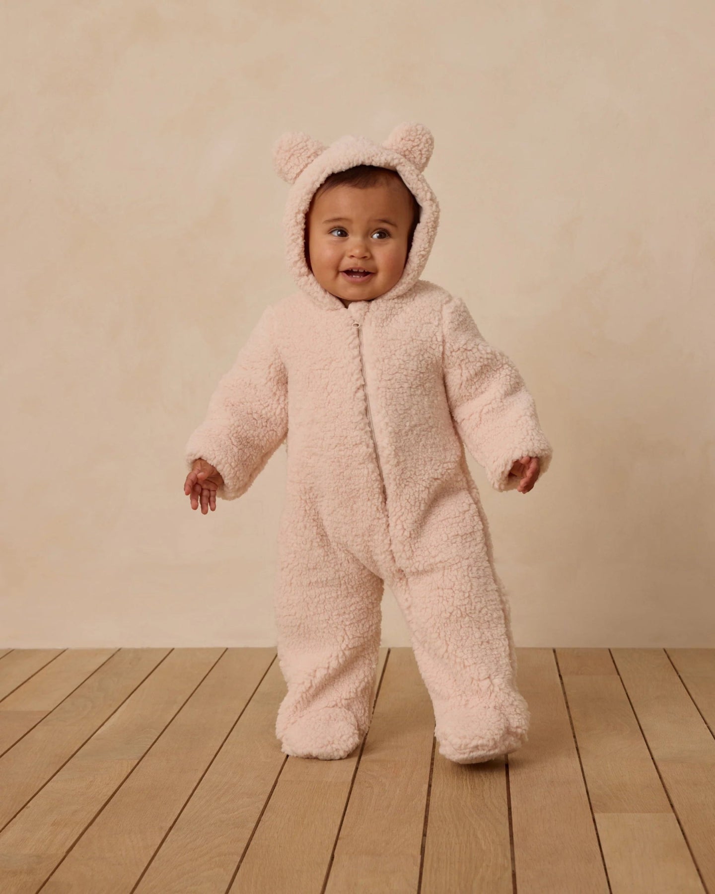 Quincy Mae Baby Bear Jumpsuit - Antique | HONEYPIEKIDS
