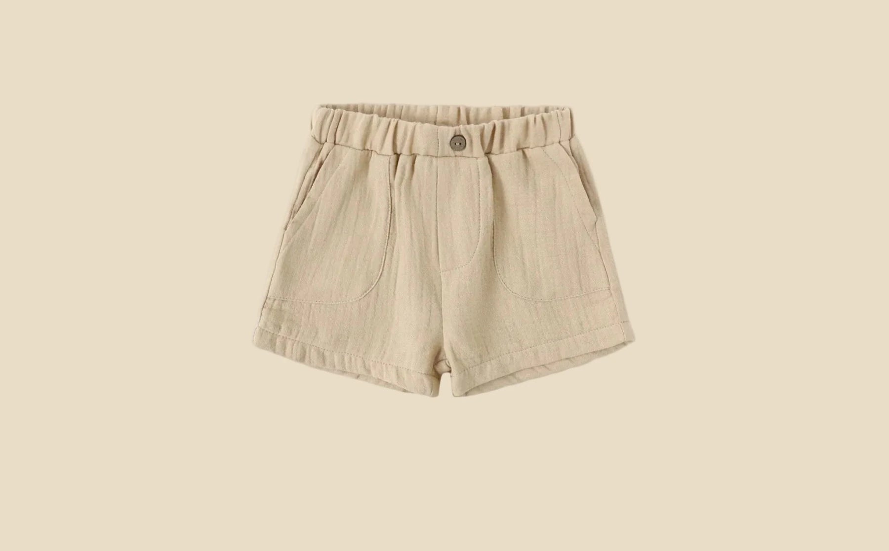 Quincy Mae Boys Utility Shorts- Butterscotch | HONEYPIEKIDS - Organic Baby Clothes