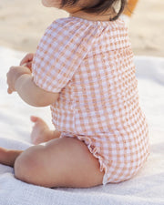 Quincy Mae Baby Catalina One-Piece Swimsuit - Melon Check | HONEYPIEKIDS