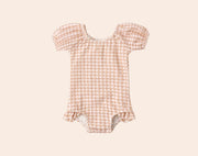 Quincy Mae Baby Catalina One-Piece Swimsuit - Melon Check | HONEYPIEKIDS
