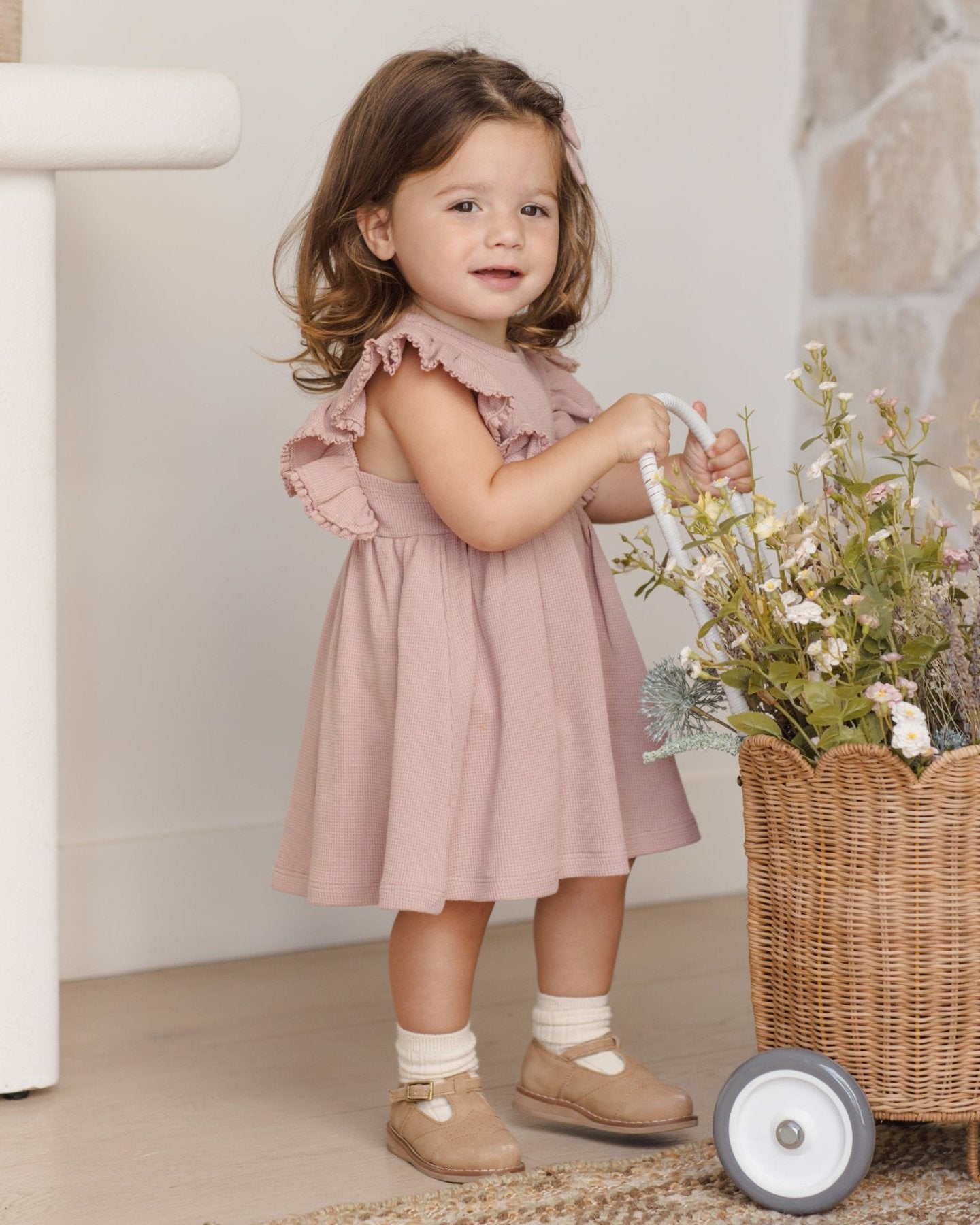 Quincy Mae Daisy Dress - Mauve | HONEYPIEKIDS