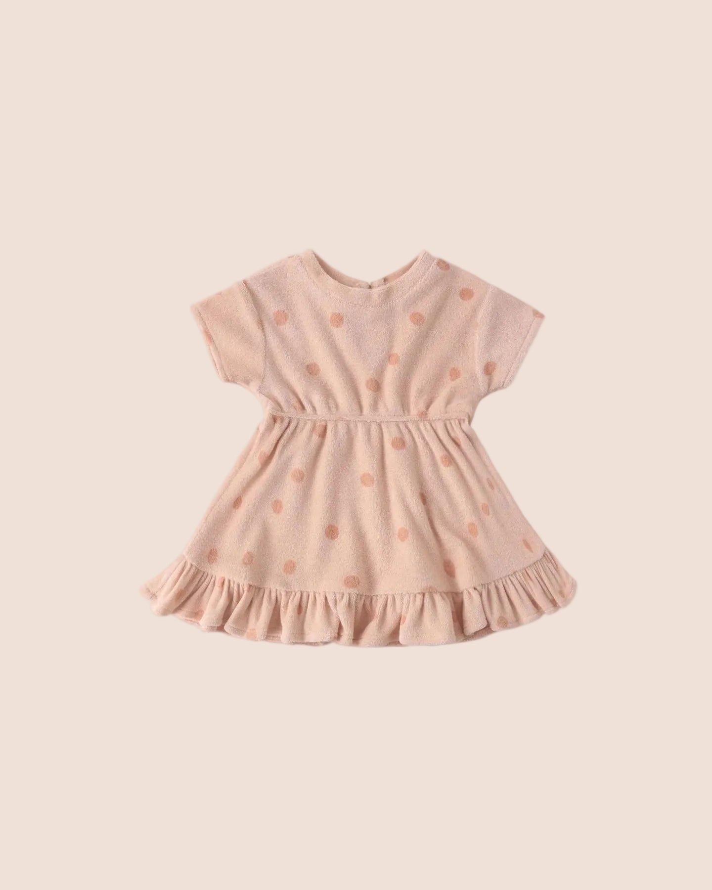 Quincy Mae Baby Girls Terry Dress - Polka Dot Melon | HONEYPIEKIDS