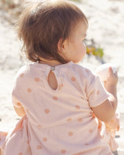 Quincy Mae Baby Girls Terry Dress - Polka Dot Melon | HONEYPIEKIDS