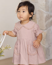 Quincy Mae Baby Marisol Dress - Mauve | HONEYPIEKIDS