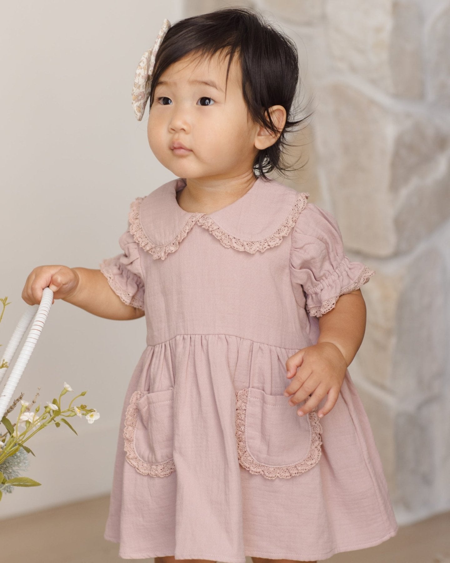 Quincy Mae Baby Marisol Dress - Mauve | HONEYPIEKIDS