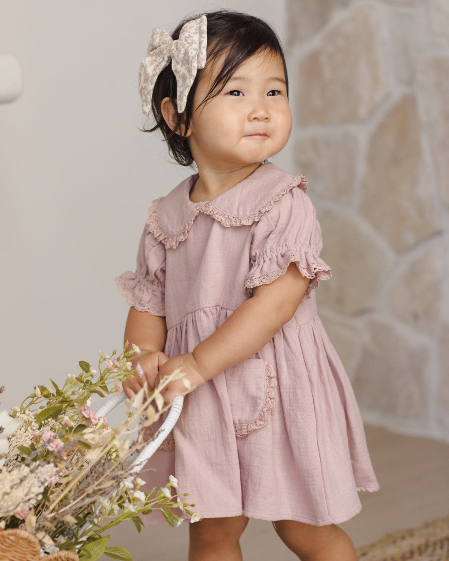 Quincy Mae Baby Marisol Dress - Mauve | HONEYPIEKIDS