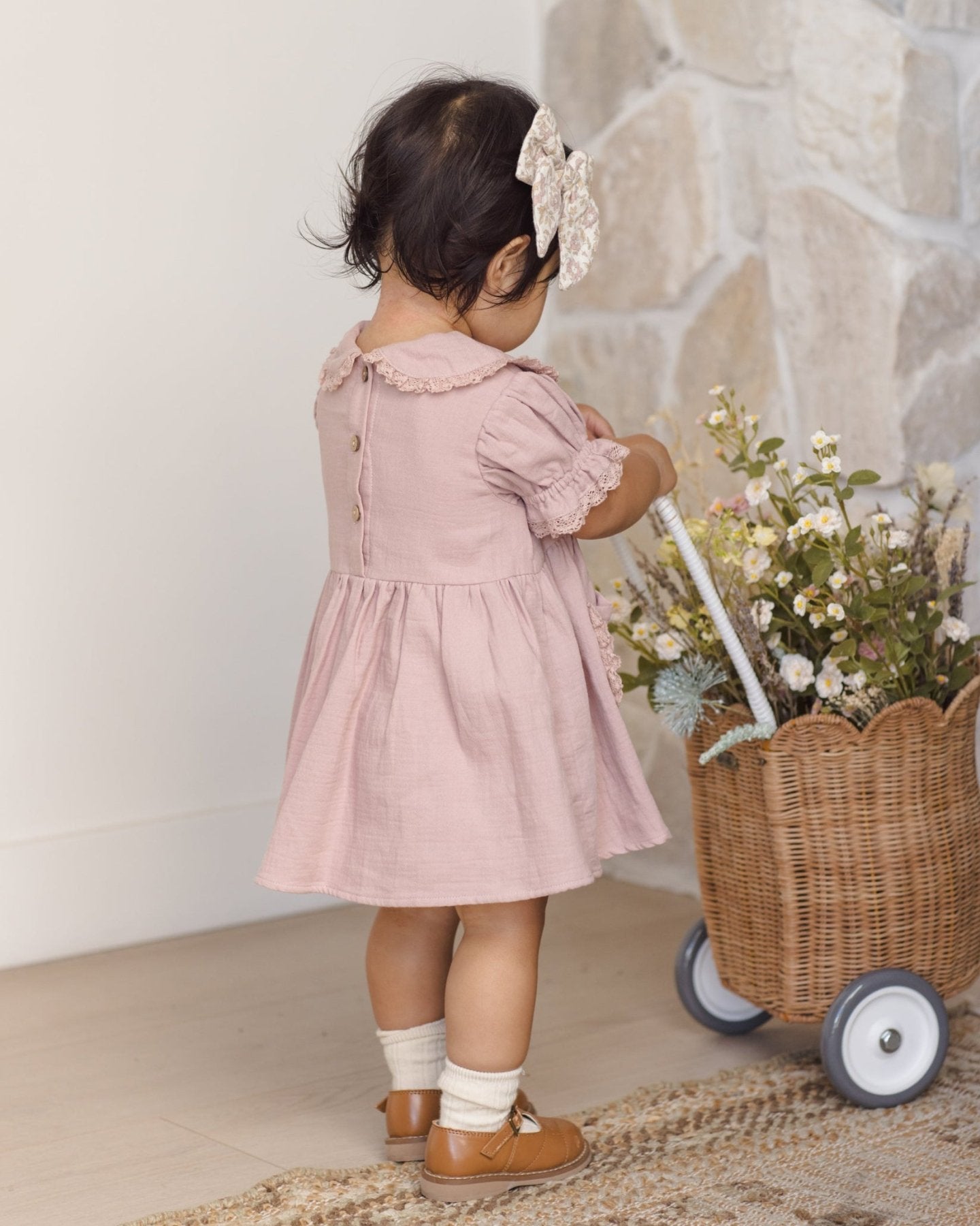 Quincy Mae Baby Marisol Dress - Mauve | HONEYPIEKIDS
