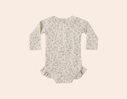 Quincy Mae Olivia One-piece Rashguard Swimsuit - Dahlia | HONEYPIEKIDS