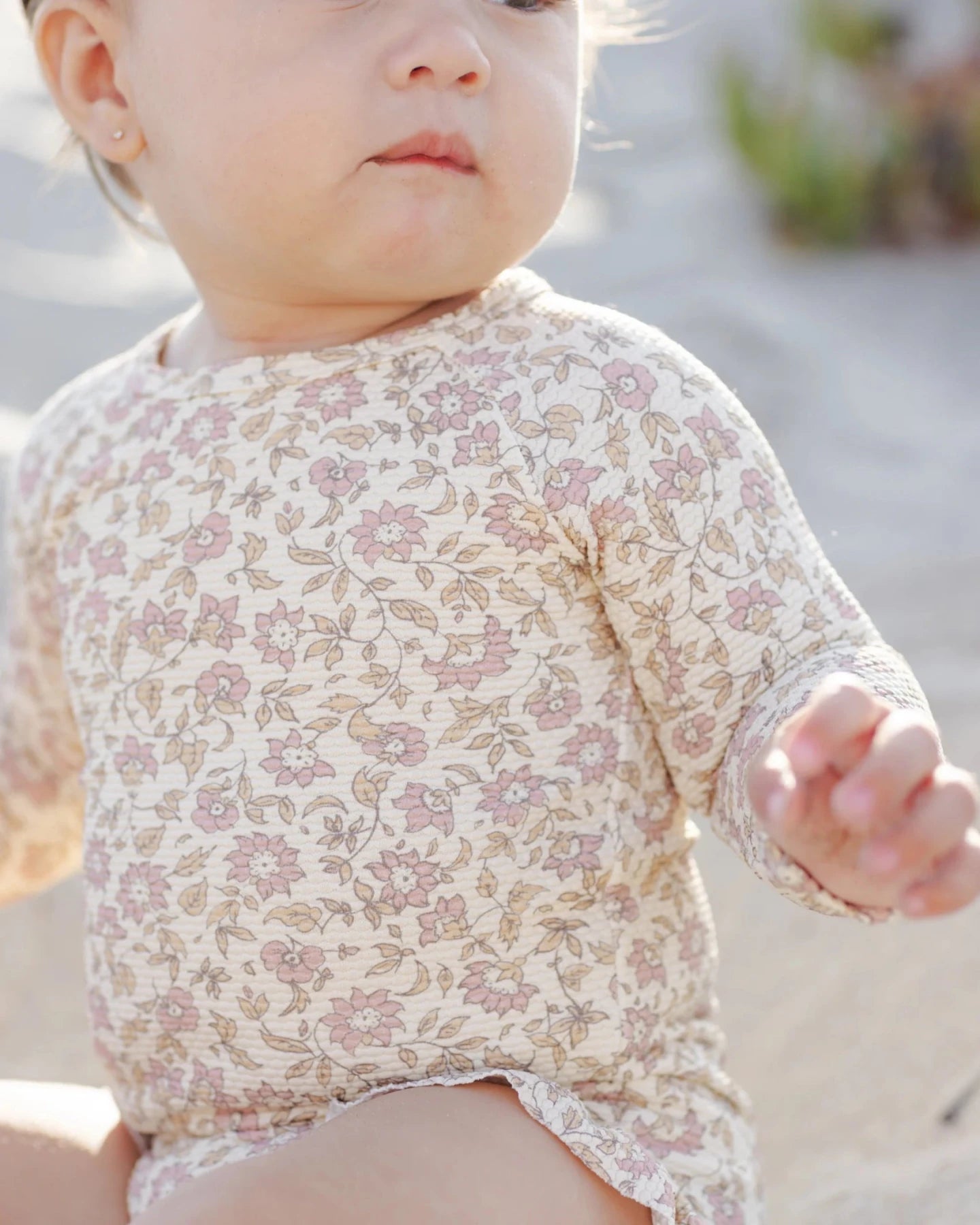 Quincy Mae Olivia One-piece Rashguard Swimsuit - Dahlia | HONEYPIEKIDS