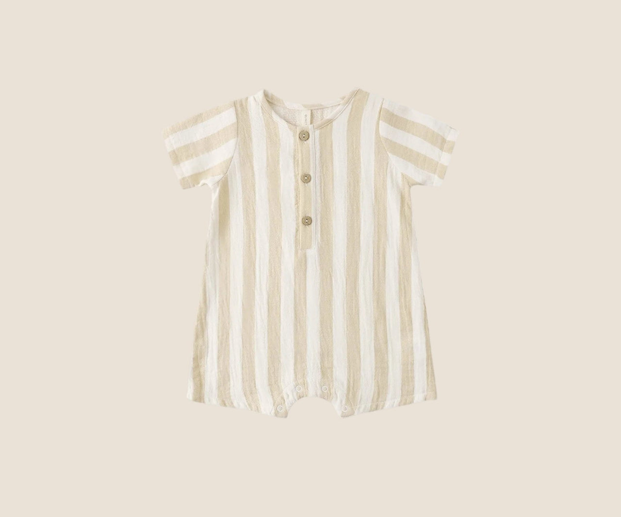 Quincy Mae Baby S/S Woven Romper - Summer Stripe | HONEYPIEKIDS