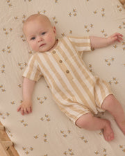 Quincy Mae Baby S/S Woven Romper - Summer Stripe | HONEYPIEKIDS