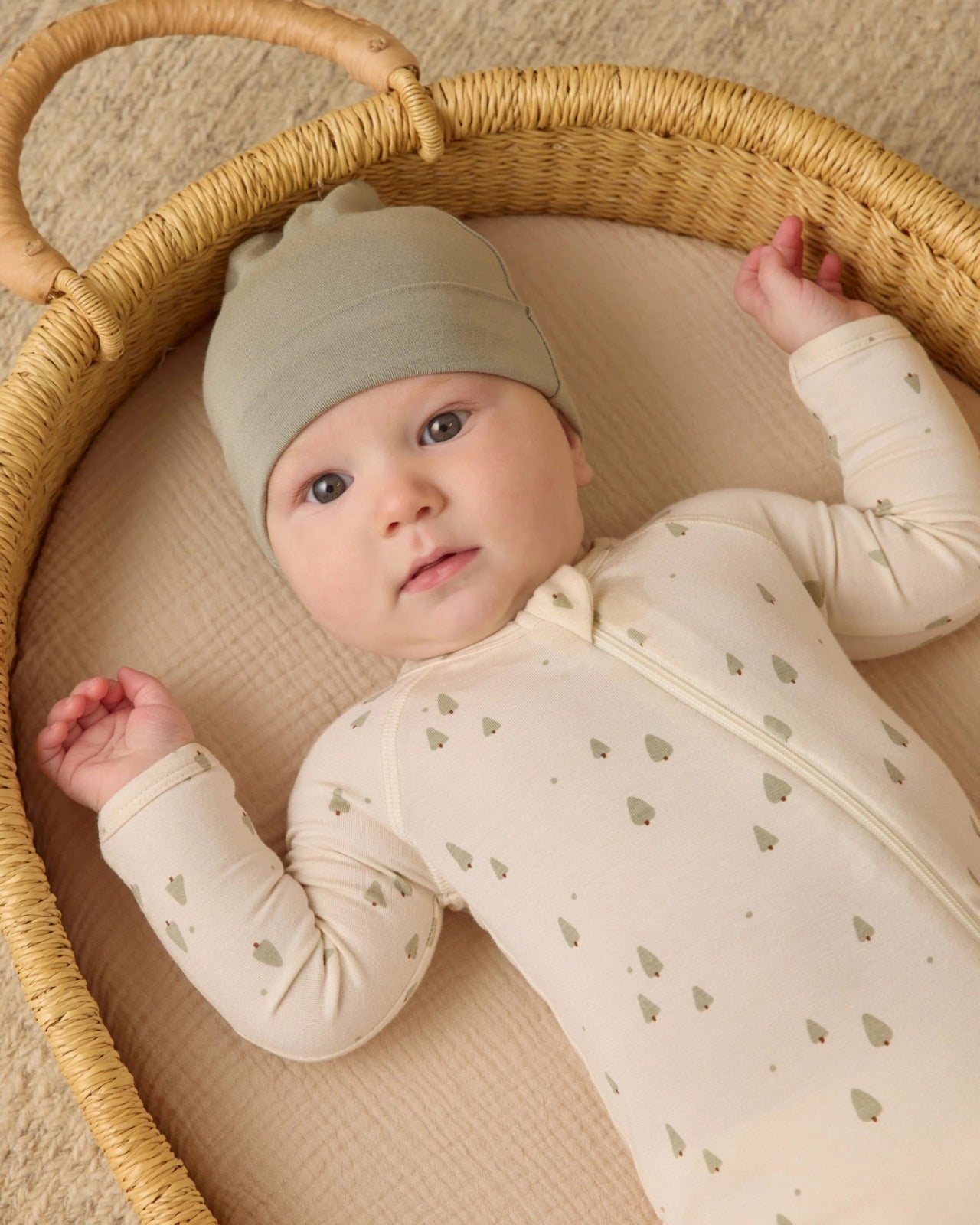 Quincy Mae Bamboo Zip Footie - Trees | HONEYPIEKIDS 