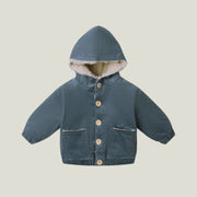 Quincy Mae Corduroy Hooded Jacket | Ocean | HONEYPIEKIDS