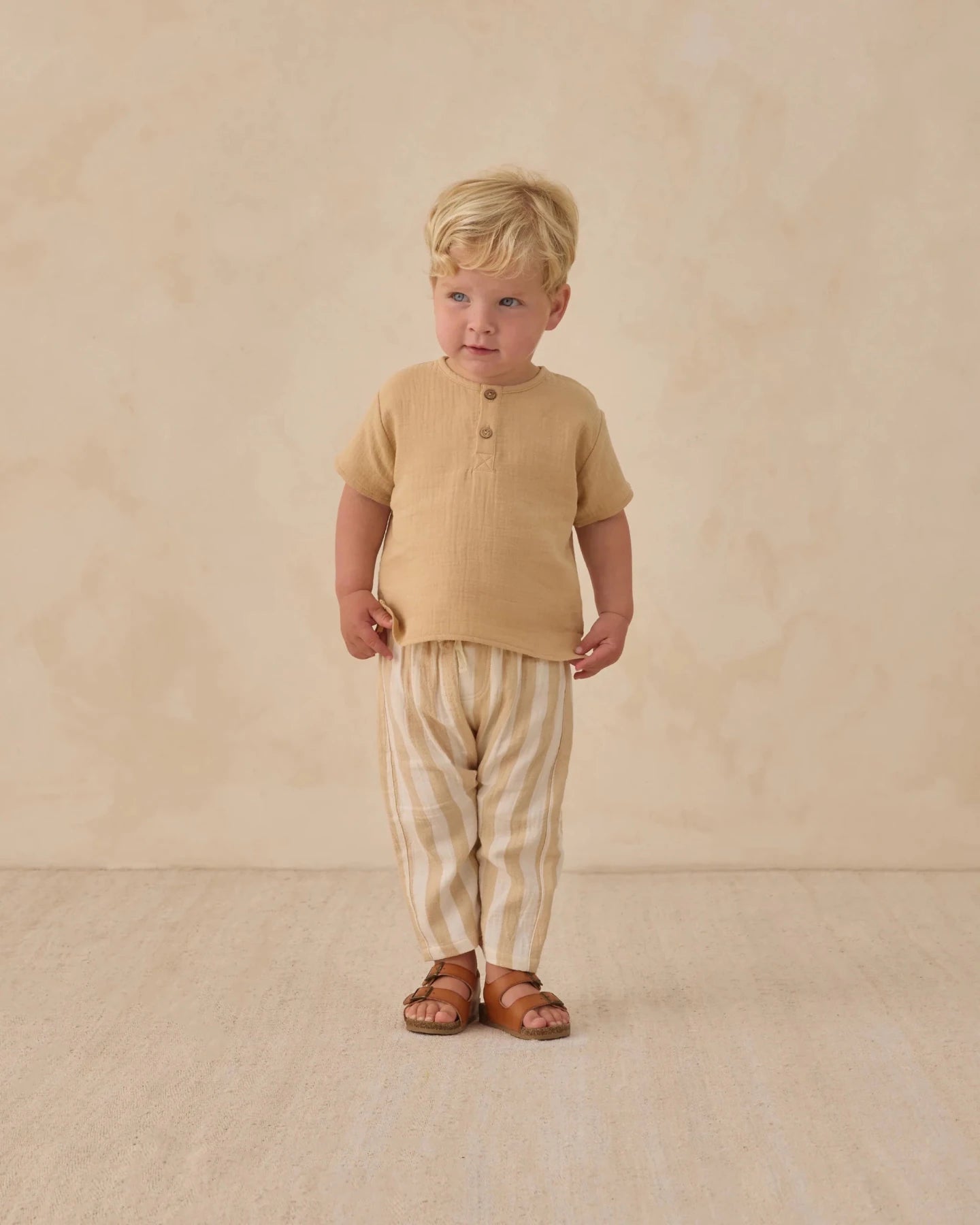 Quincy Mae Boys Henry Top - Butterscotch | HONEYPIEKIDS.COM