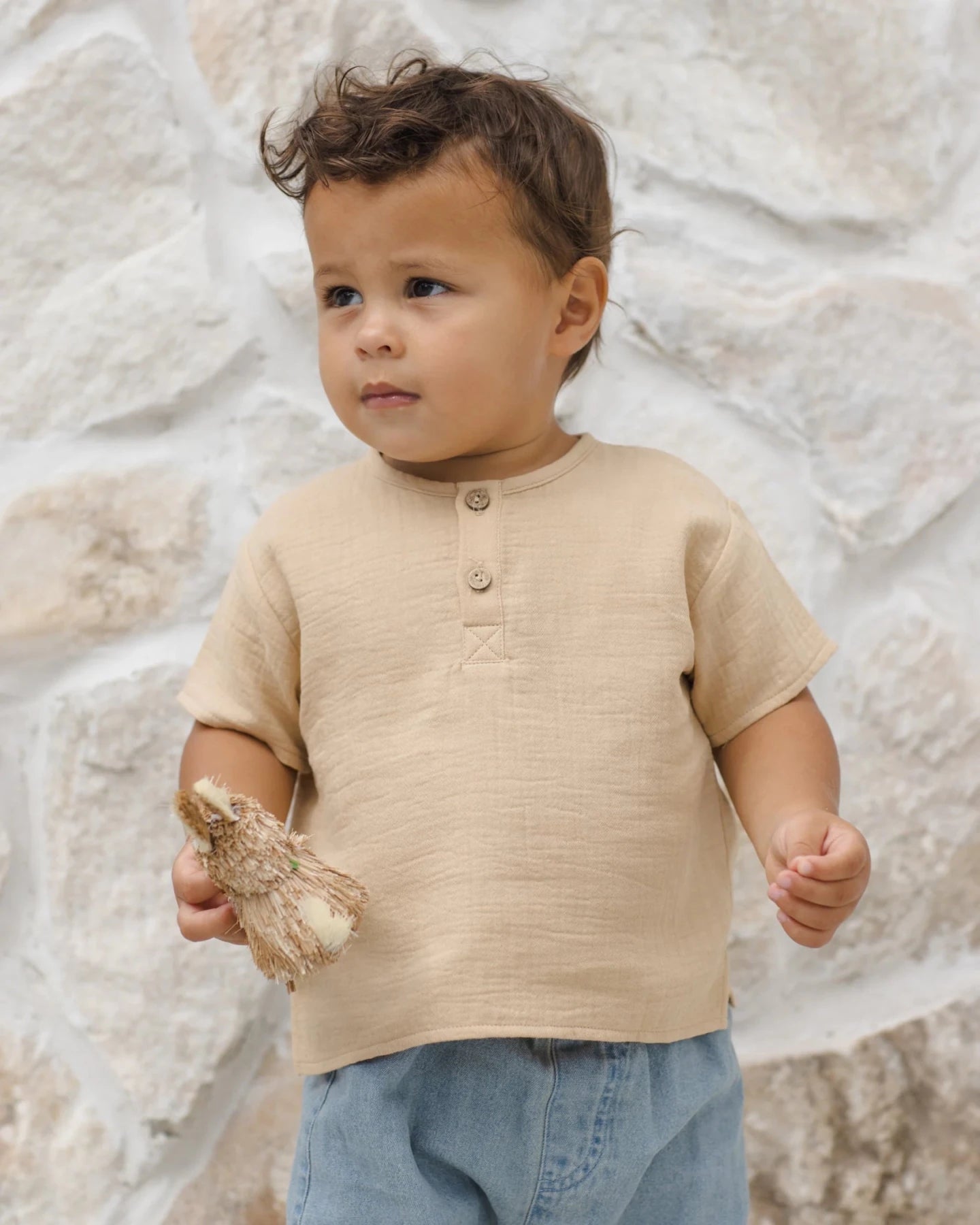 Quincy Mae Boys Henry Top - Butterscotch | HONEYPIEKIDS.COM