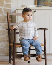 Quincy Mae Zion Woven Shirt | Blue Plaid | HONEYPIEKIDS