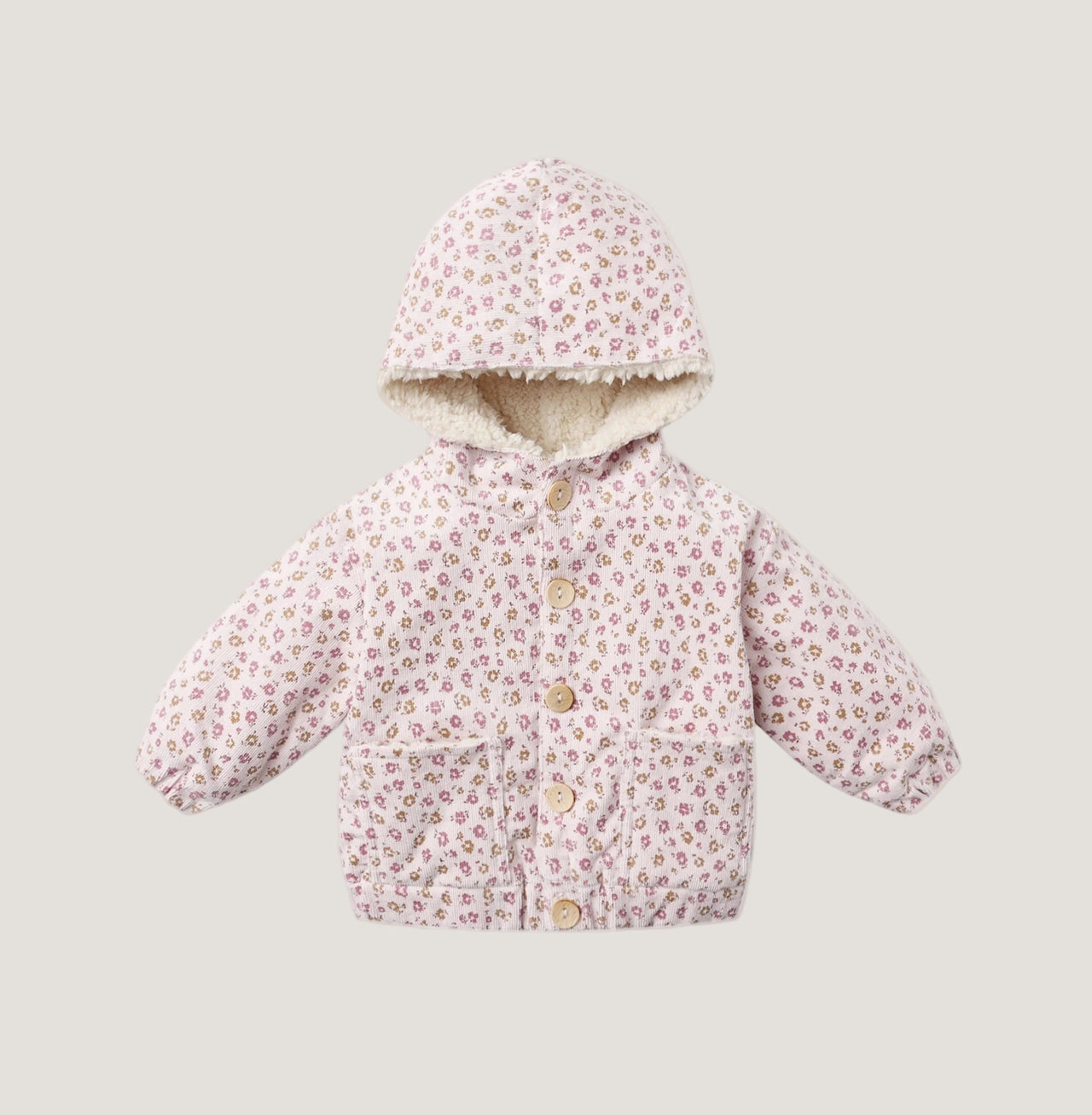 Quincy Mae Corduroy Hooded Jacket | Wildﬂowers | HONEYPIEKIDS