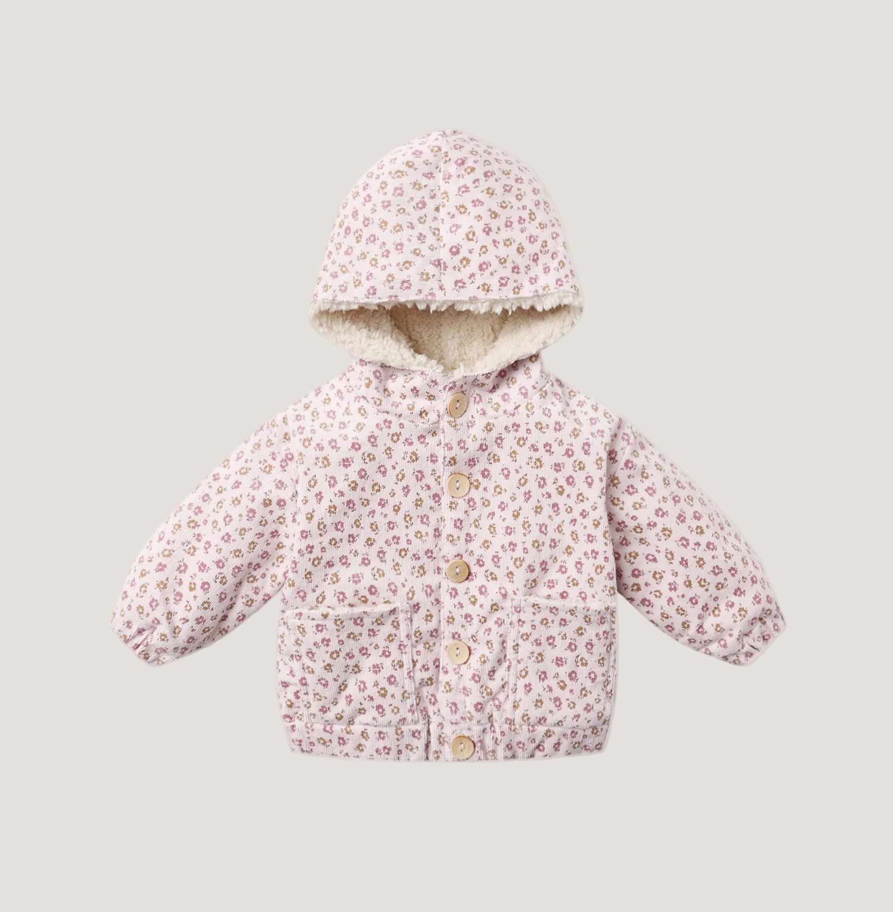 Quincy Mae Corduroy Hooded Jacket | Wildﬂowers | HONEYPIEKIDS