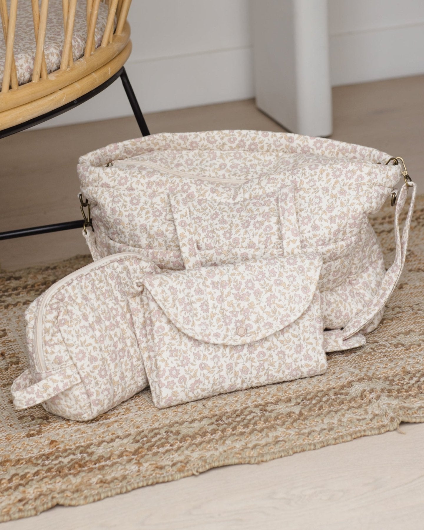 HONEYPIEKIDS | Quincy Mae Diaper Bag + Changing Mat | Wildflower Woven
