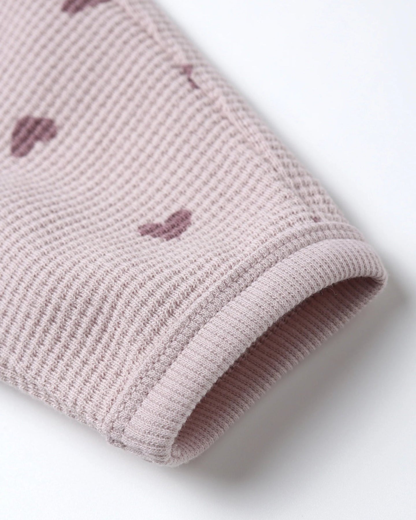 Quincy Mae Waffle Slouch Set | Hearts | HONEYPIEKIDS