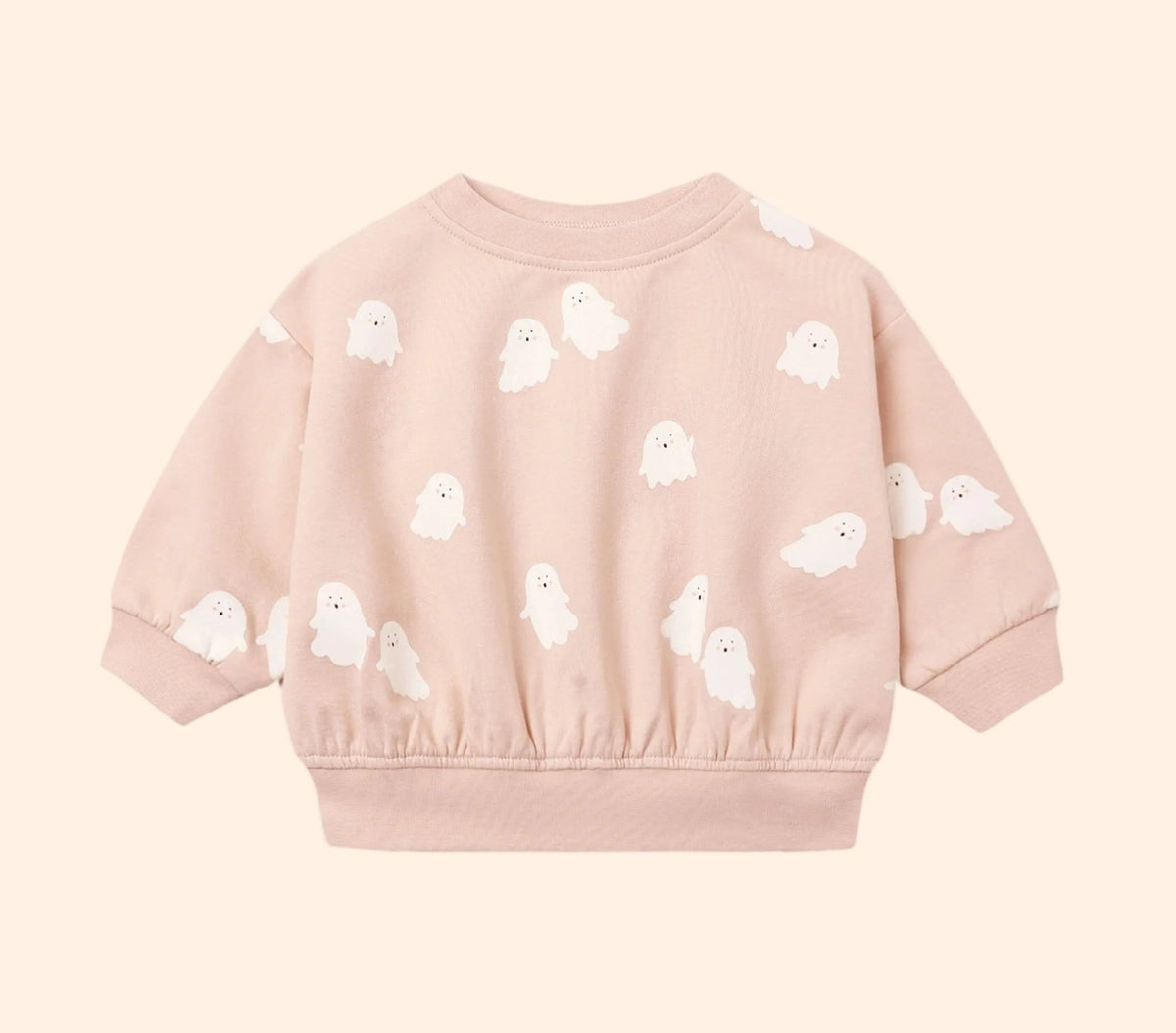 Quincy Mae Halloween Relaxed Fleece Sweatshirt - Sweet Ghost | HONEYPIEKIDS 