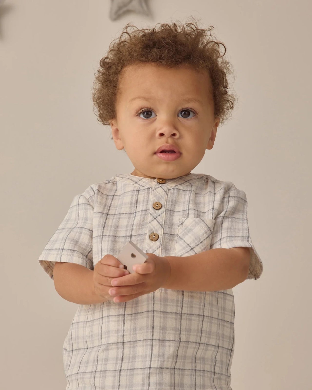 Quincy Mae Jaxson Shirt - Blue Plaid | HONEYPIEKIDS 