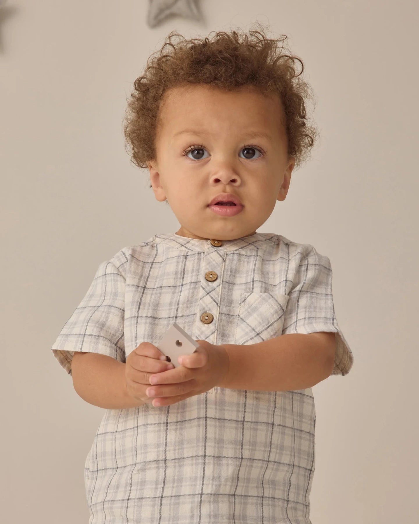 Quincy Mae Jaxson Shirt - Blue Plaid | HONEYPIEKIDS 