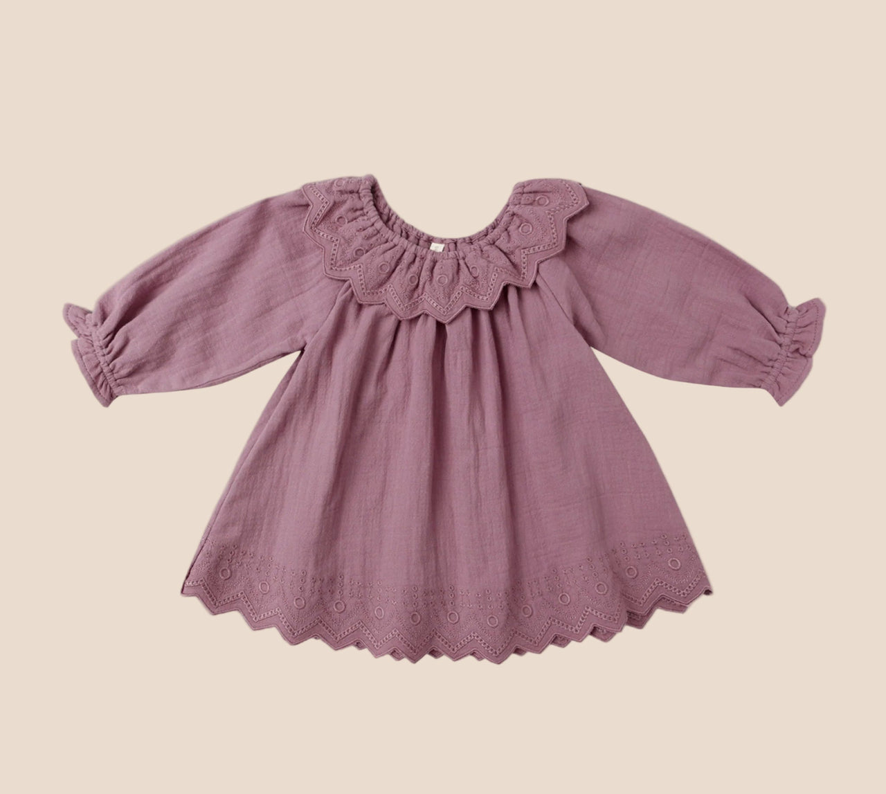 Quincy Mae Long Sleeve Isla Dress - Mulberry | HONEYPIEKIDS