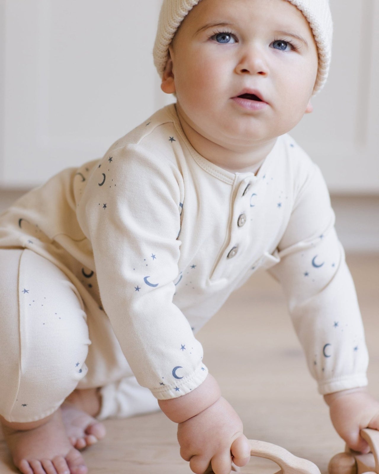 Quincy Mae Long Sleeve Pocket Jumpsuit - Moons | HONEYPIEKIDS 