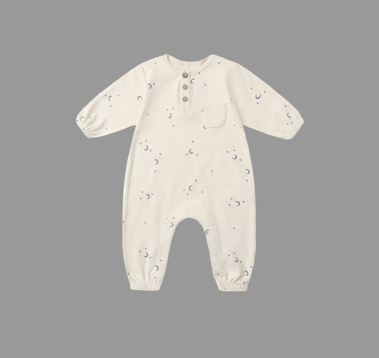 Quincy Mae Long Sleeve Pocket Jumpsuit - Moons | HONEYPIEKIDS 