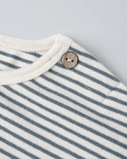 Quincy Mae Long Sleeve Tee - Ocean Micro Stripe | HONEYPIEKIDS
