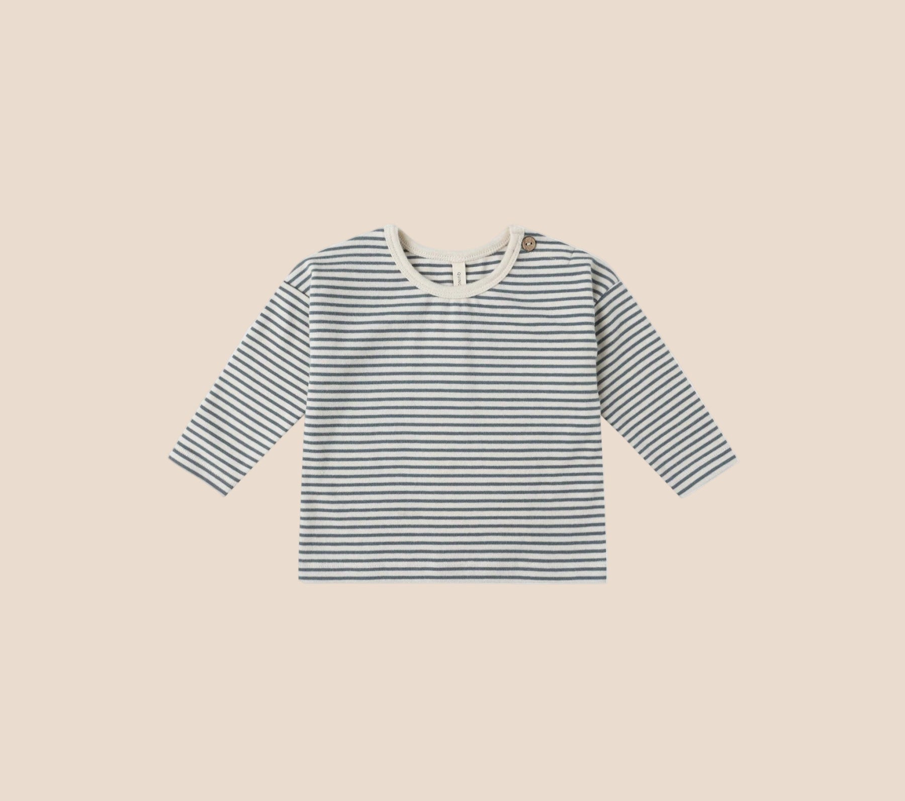 Quincy Mae Long Sleeve Tee - Ocean Micro Stripe | HONEYPIEKIDS