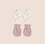 Quincy Mae No Scratch Newborn Mittens Set - Mauve, Flower Field | HONEYPIEKIDS