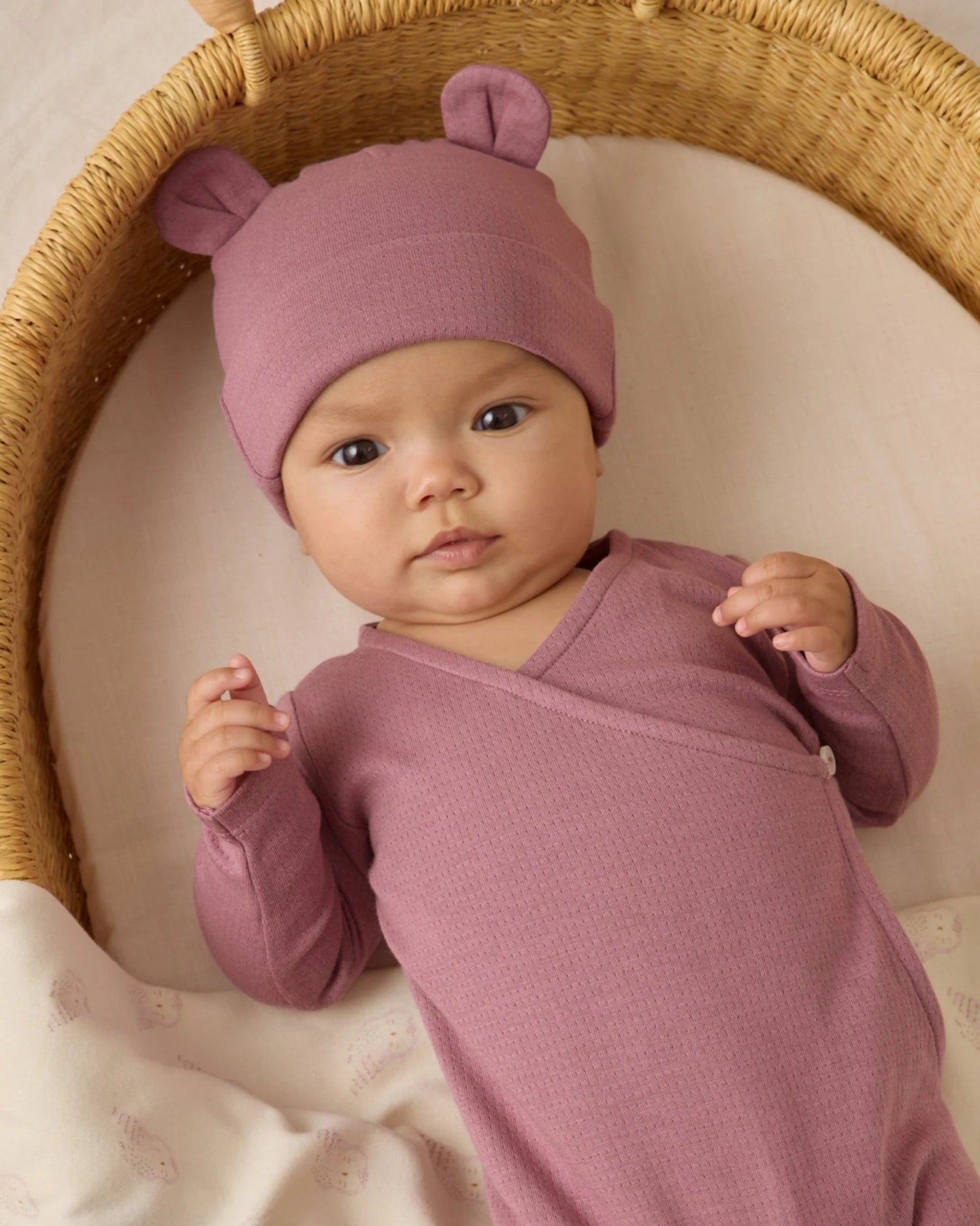 Quincy Mae Pointelle Wrap Footie - Mulberry | HONEYPIEKIDS
