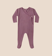 Quincy Mae Pointelle Wrap Footie - Mulberry | HONEYPIEKIDS