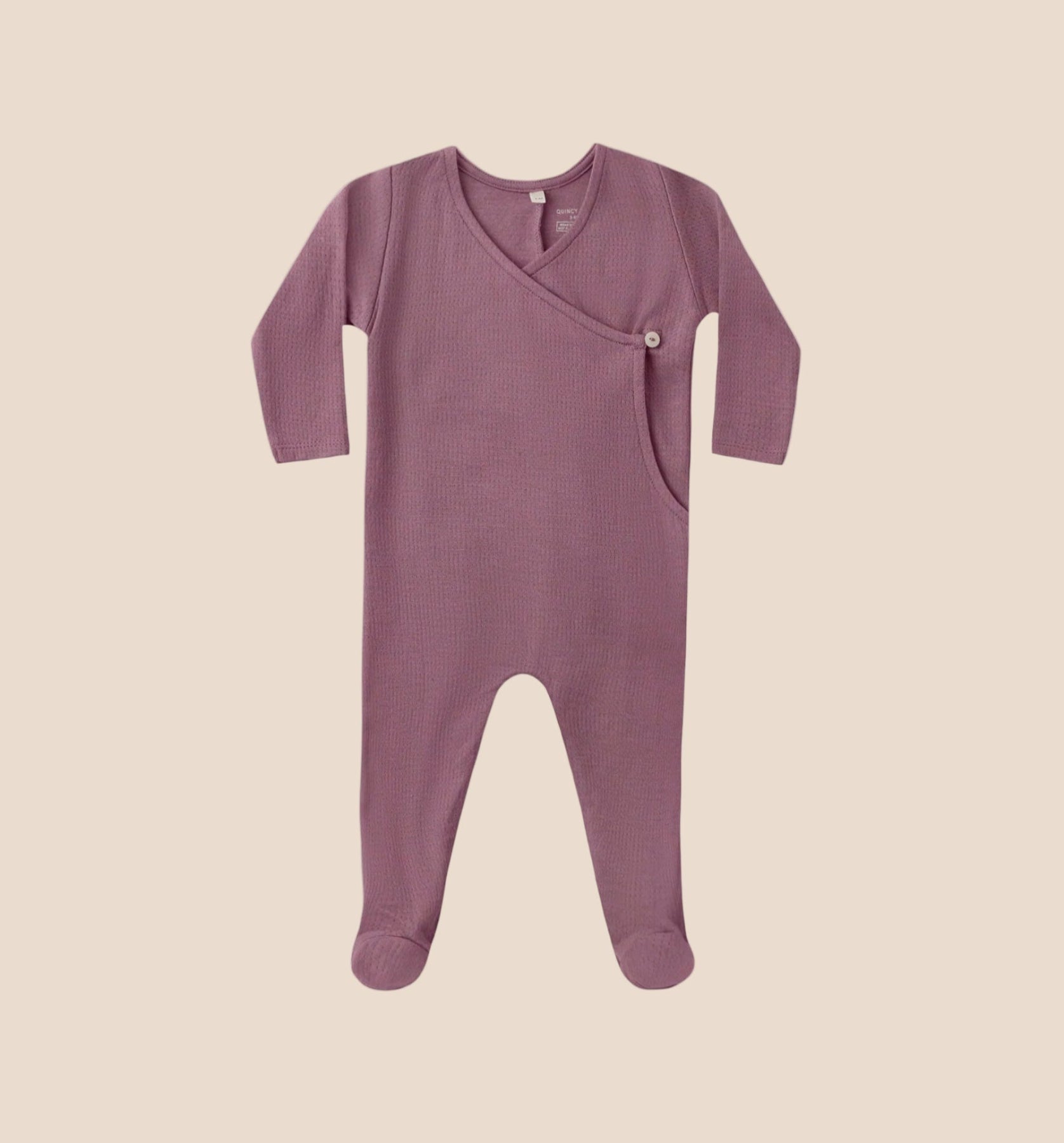 Quincy Mae Pointelle Wrap Footie - Mulberry | HONEYPIEKIDS