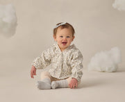 Quincy Mae Rain Coat - BLUE FLORAL | HONEYPIEKIDS 