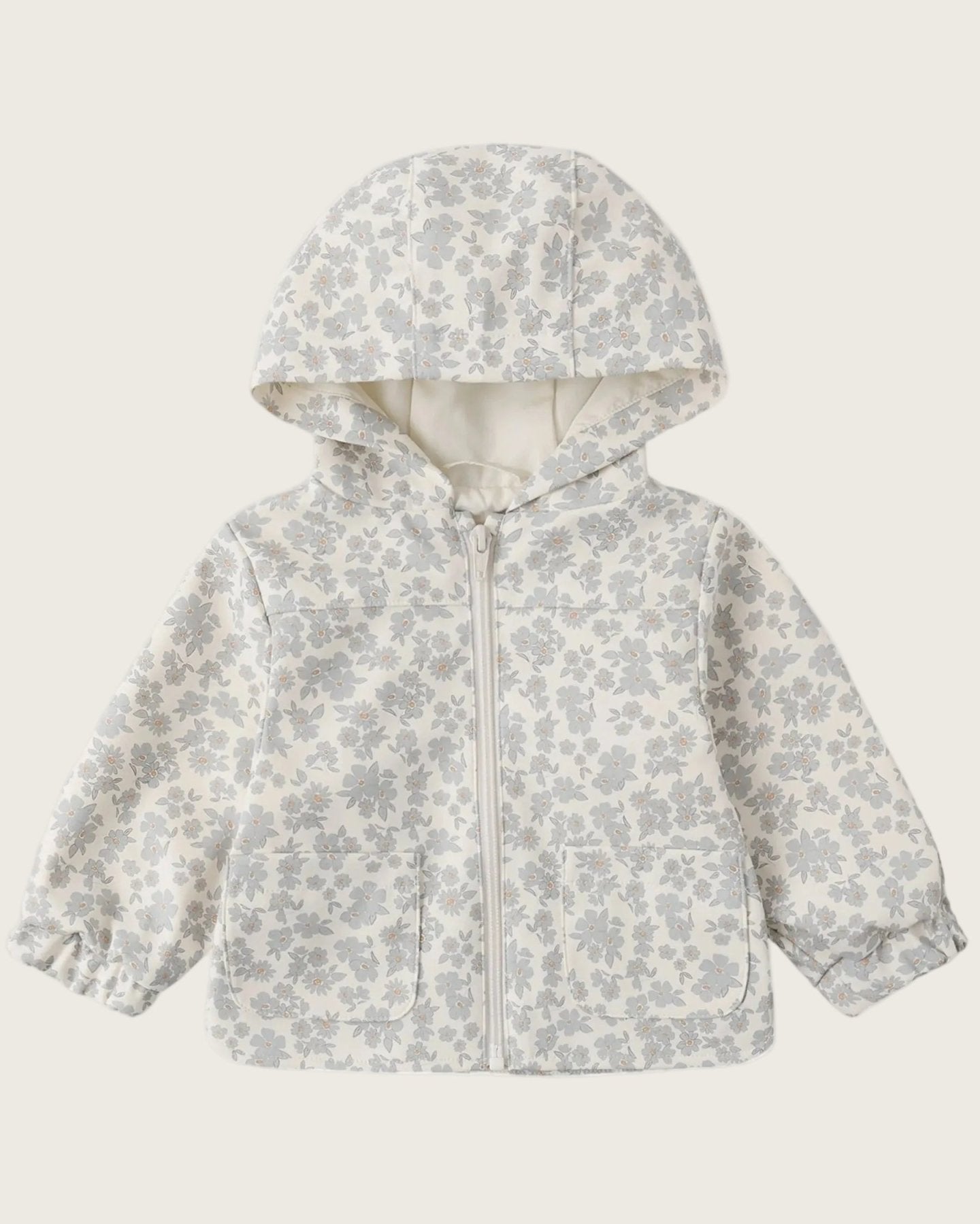 Quincy Mae Rain Coat - BLUE FLORAL | HONEYPIEKIDS 