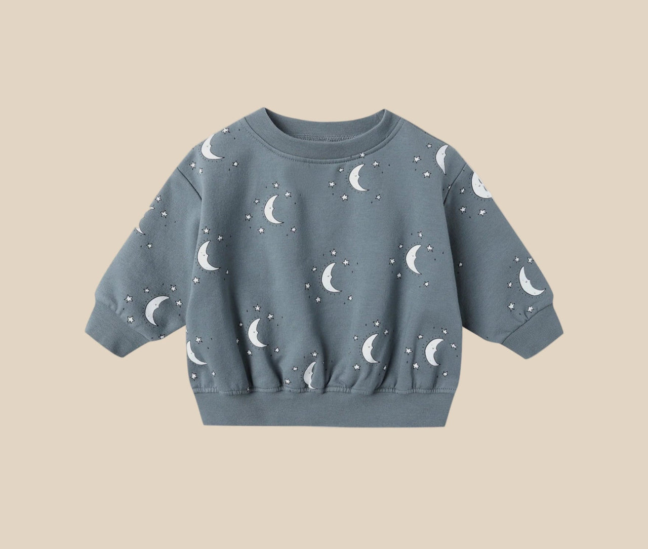 Quincy Mae Relaxed Fleece Sweatshirt | Silver Moons | HONEYPIEKIDS 
