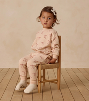 Quincy Mae Relaxed Fleece Sweatsuit- Red Bows | HONEYPIEKIDS