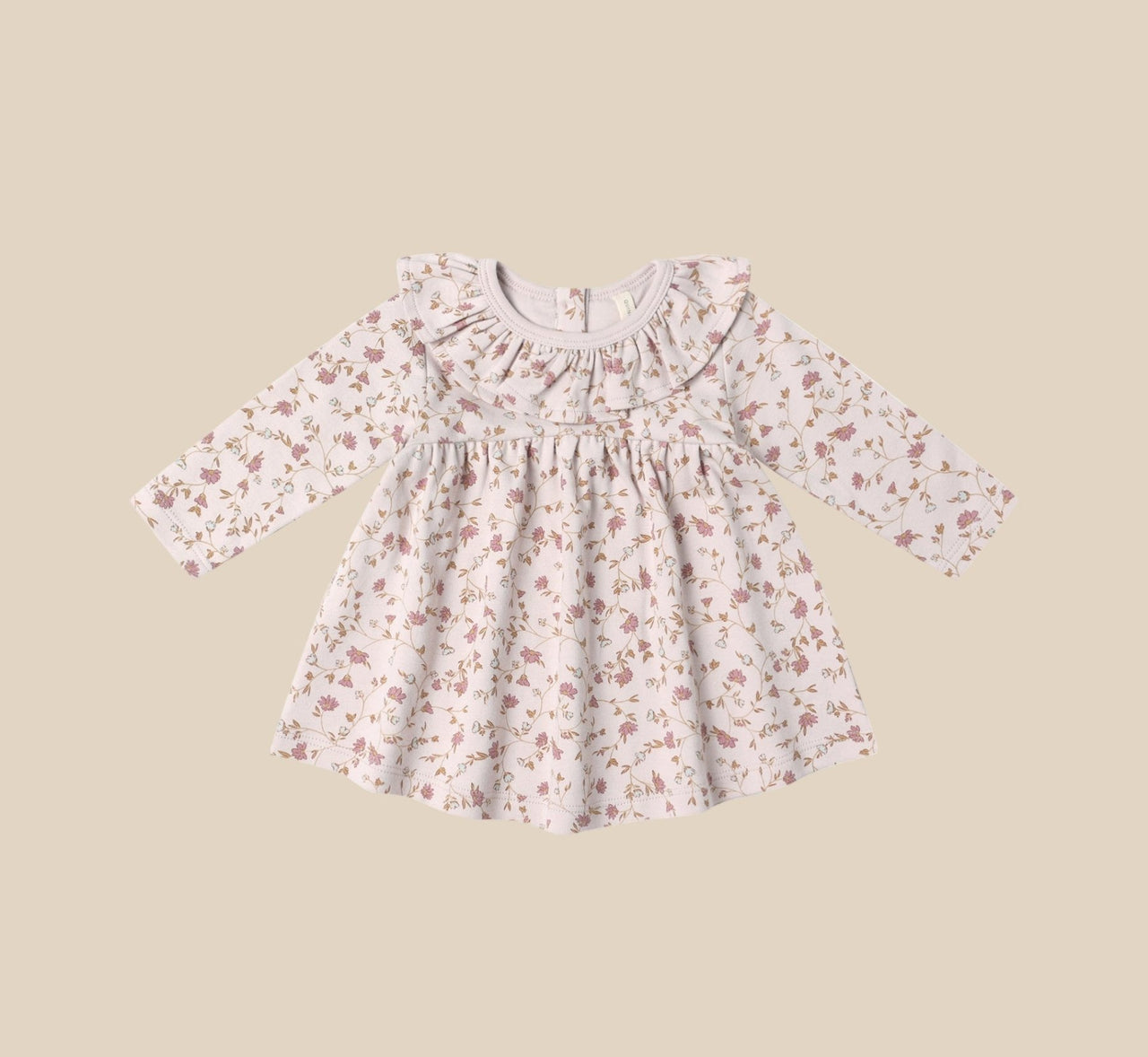 Quincy Mae Ruffle Collar Jersey Dress - Lilac Garden | HONEYPIEKIDS 