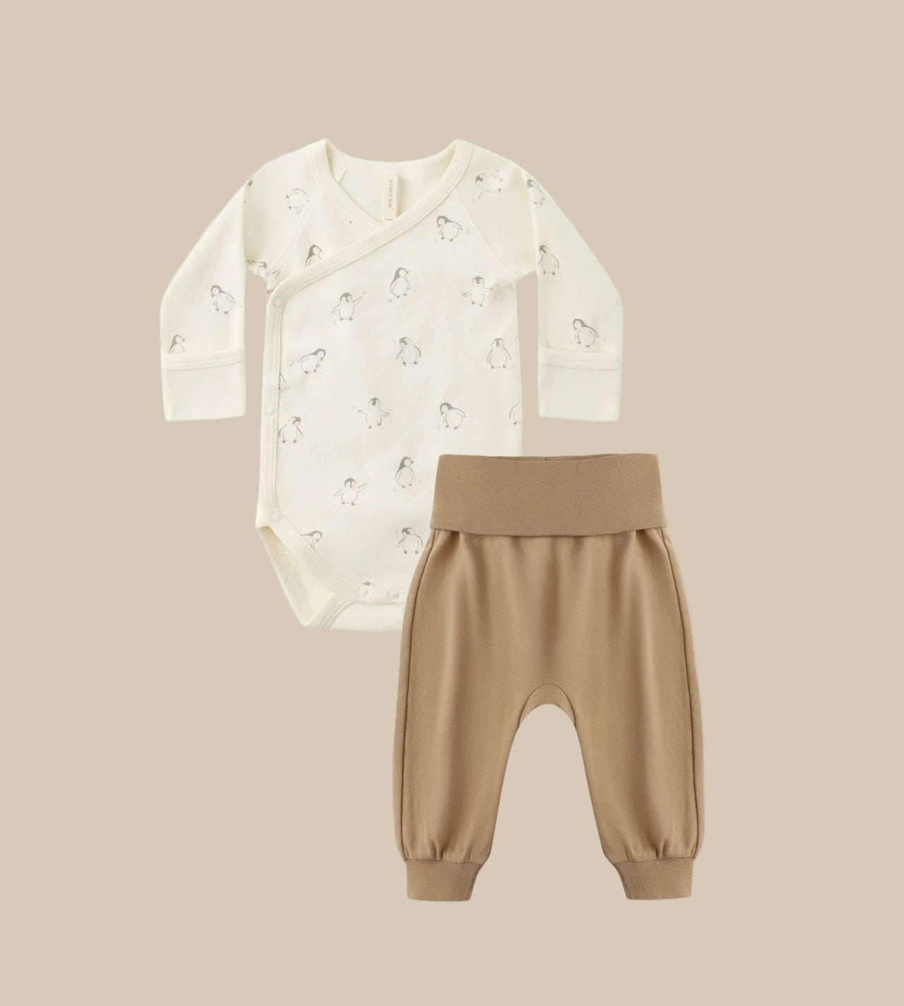 Quincy Mae Side Snap Bodysuit + Pant Set | Penguins | HONEYPIEKIDS