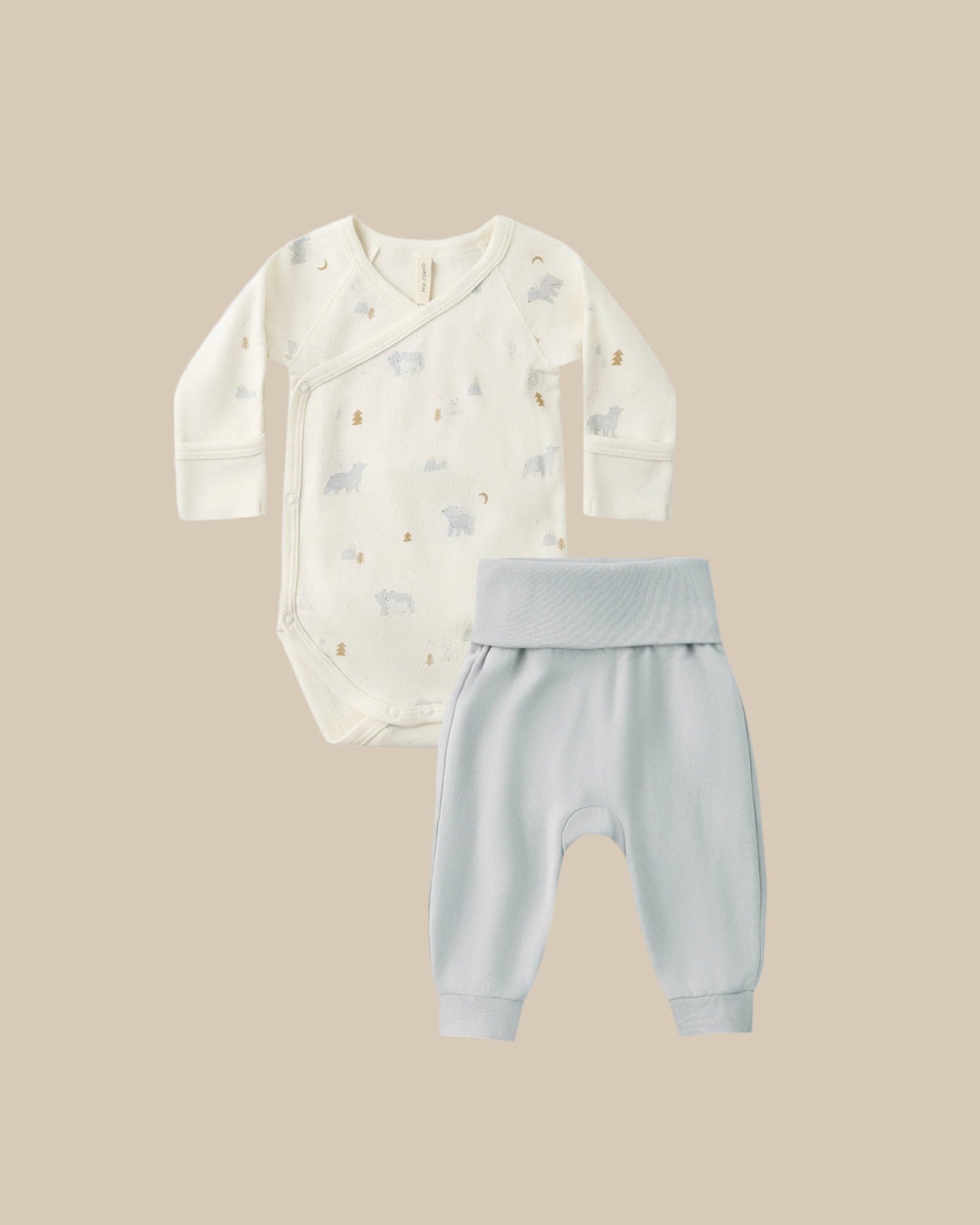 Quincy Mae Side Snap Bodysuit + Pant Set | Polar Bears | HONEYPIEKIDS