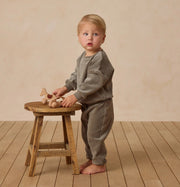Quincy Mae Velour Relaxed Sweatshirt and Sweatpants Set - Forest | HONEYPIEKIDS