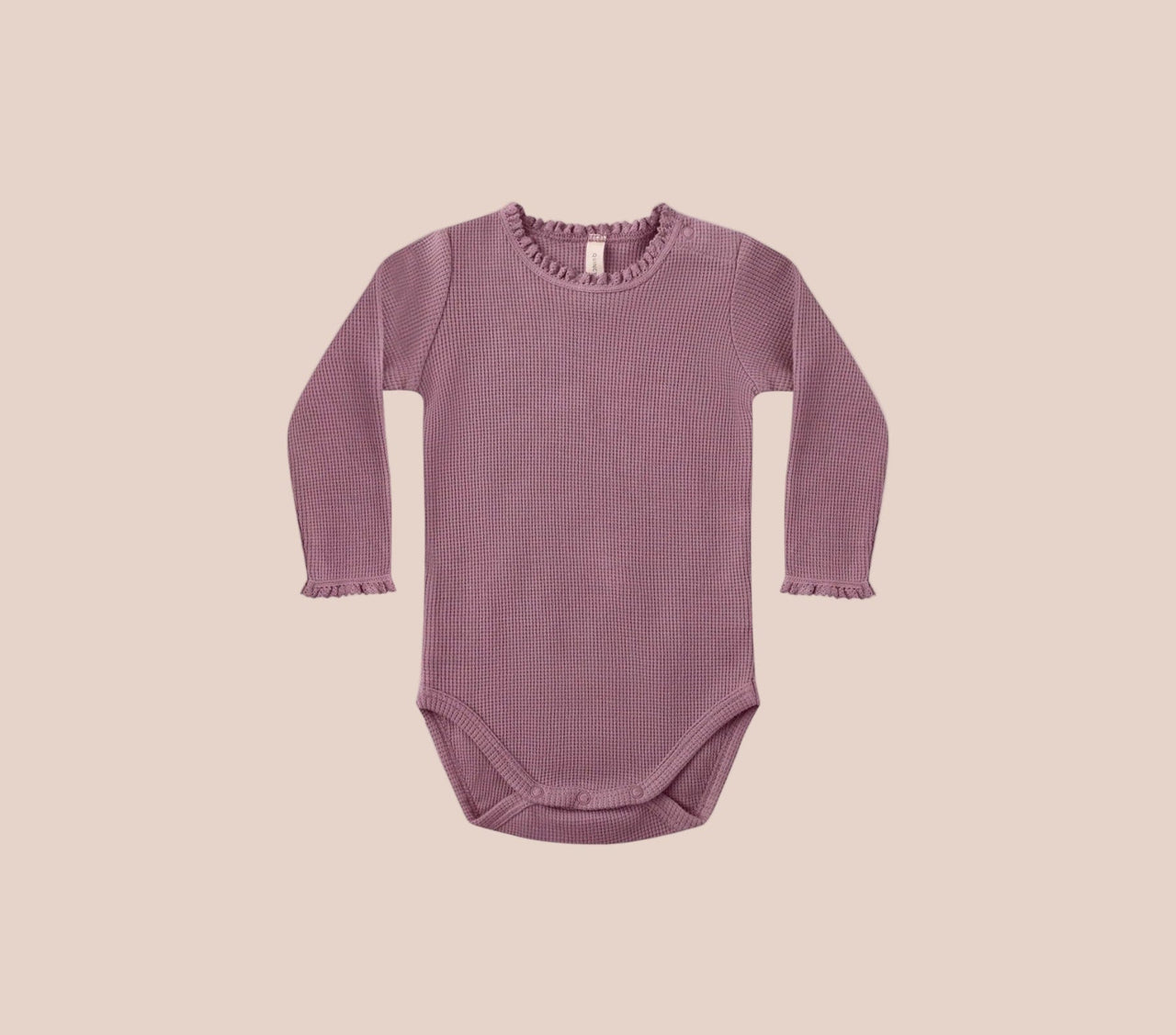 Quincy Mae Waffle Long Sleeve Bodysuit | MULBERRY | HONEYPIEKIDS