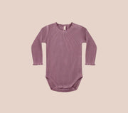 Quincy Mae Waffle Long Sleeve Bodysuit | MULBERRY | HONEYPIEKIDS