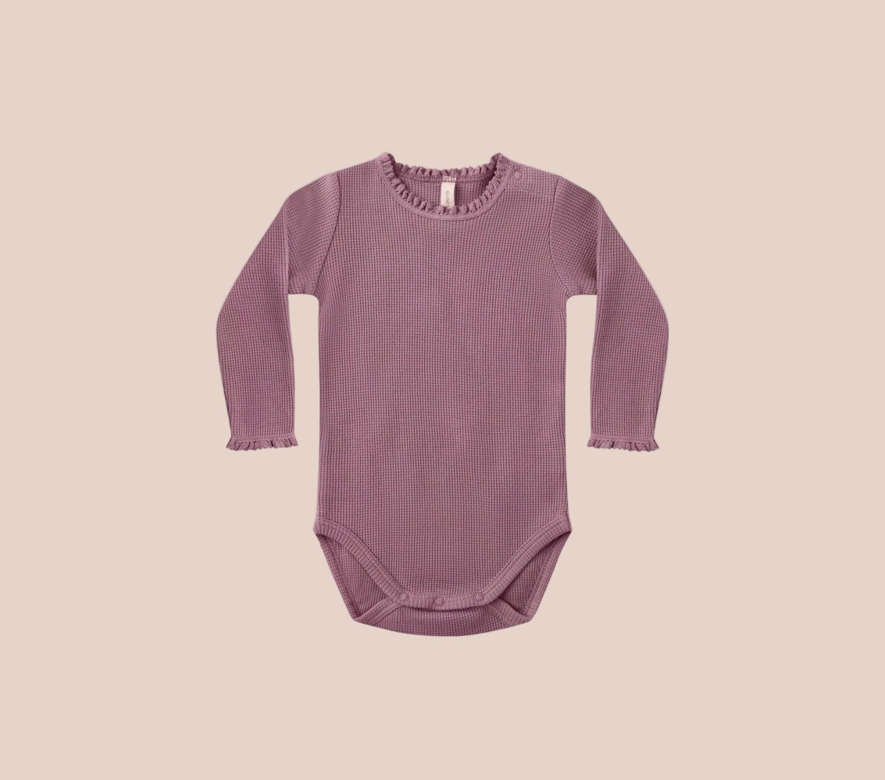 Quincy Mae Waffle Long Sleeve Bodysuit | MULBERRY | HONEYPIEKIDS