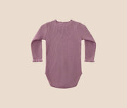 Quincy Mae Waffle Long Sleeve Bodysuit | MULBERRY | HONEYPIEKIDS